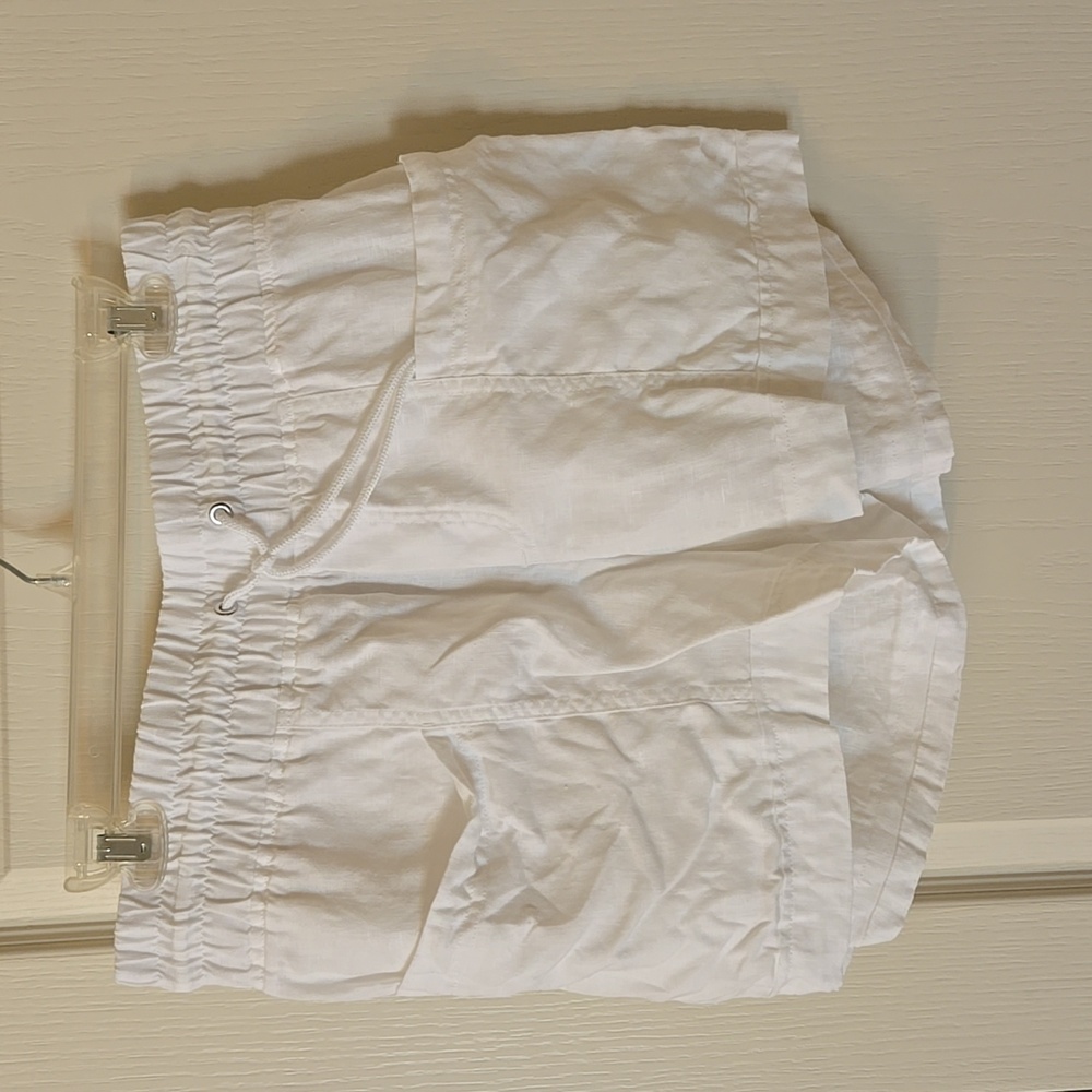 Athleta White Linen Shorts